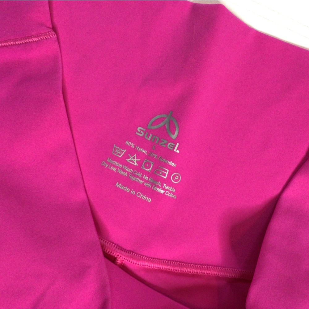 Vibrant Pink large Women's Flare Leggings (0212) - Picture 3 of 6